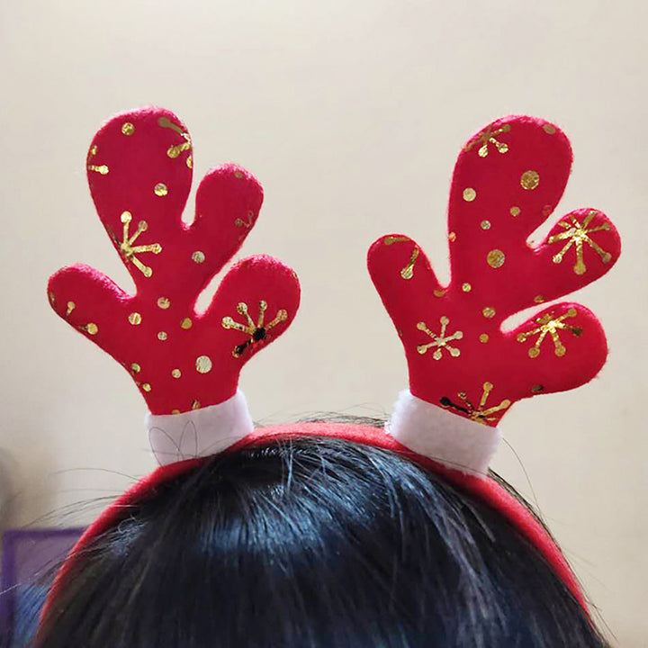 12Pcs Christmas Elk Horns Headband with Bowknot Anti-slip Holiday Decoration Adults Kids Xmas Antler Hair Band Hair Image 8