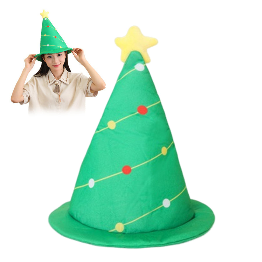 Christmas Tree Hat Decorated Festive Holiday Decor Cute Colorful Xmas Tree Shape Gift for Friends Photo Props Role Play Image 1