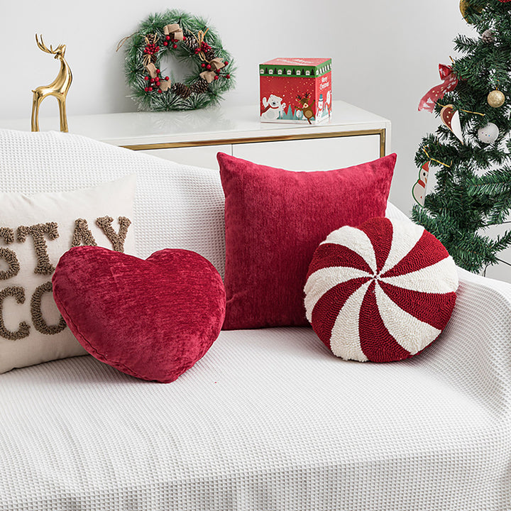 Christmas Pillow Exquisite Candy Heart Shape Throw Pillow Festive Decorative Pillow for Couch Sofa Bedroom Image 2