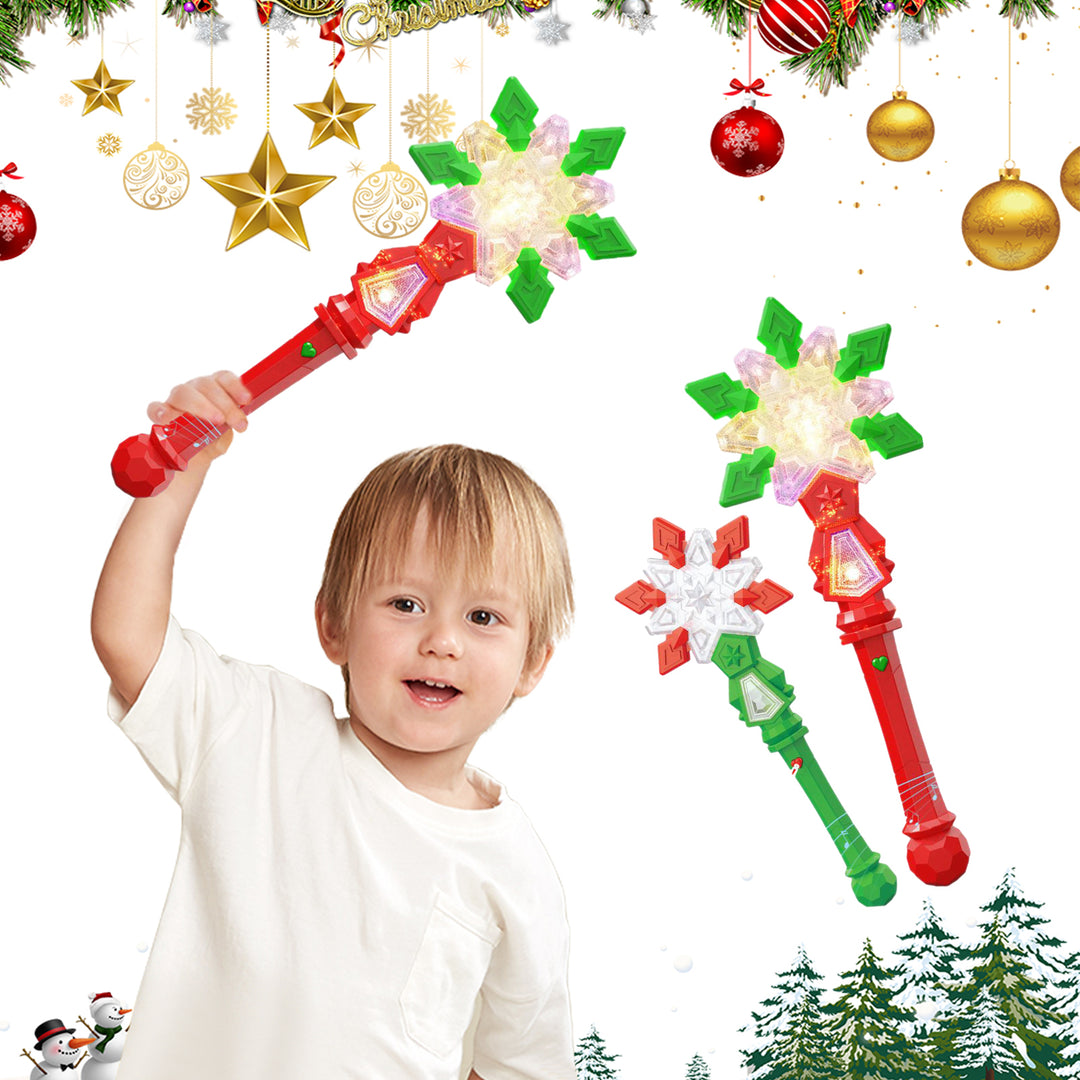 Light Up Snowflake Wand for Kids Wonder Wand with Sound Lights Sounds Party Supplies for Halloween Christmas Holidays Image 1