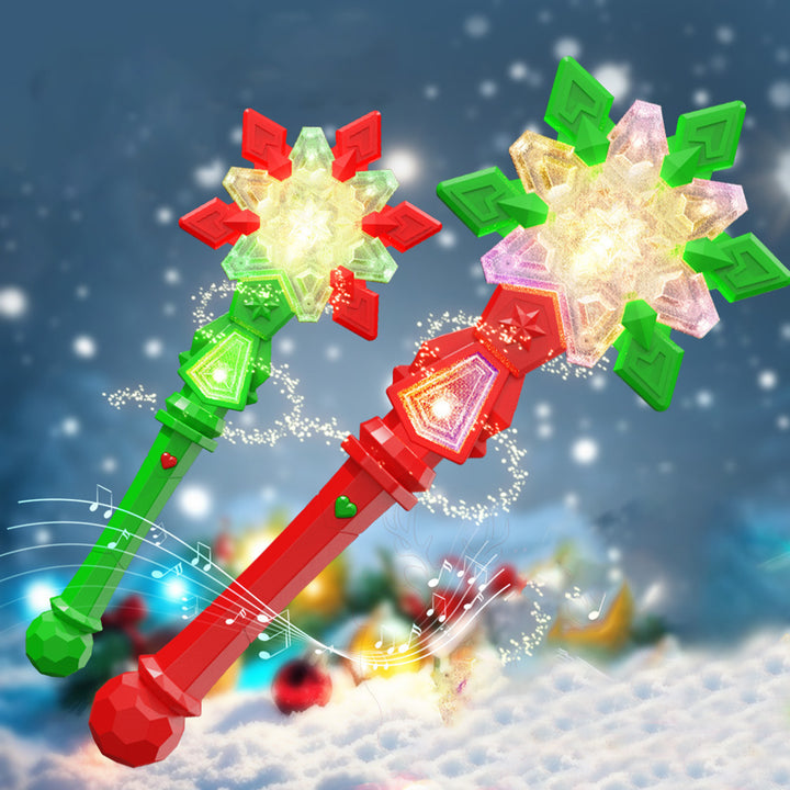 Light Up Snowflake Wand for Kids Wonder Wand with Sound Lights Sounds Party Supplies for Halloween Christmas Holidays Image 4