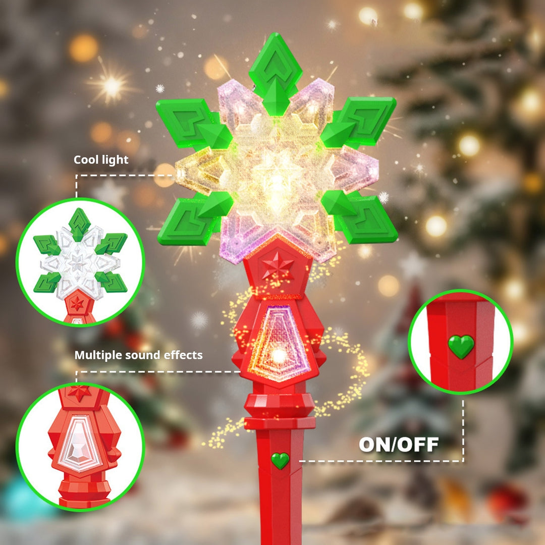 Light Up Snowflake Wand for Kids Wonder Wand with Sound Lights Sounds Party Supplies for Halloween Christmas Holidays Image 6