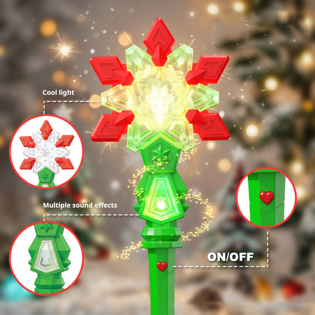 Light Up Snowflake Wand for Kids Wonder Wand with Sound Lights Sounds Party Supplies for Halloween Christmas Holidays Image 10