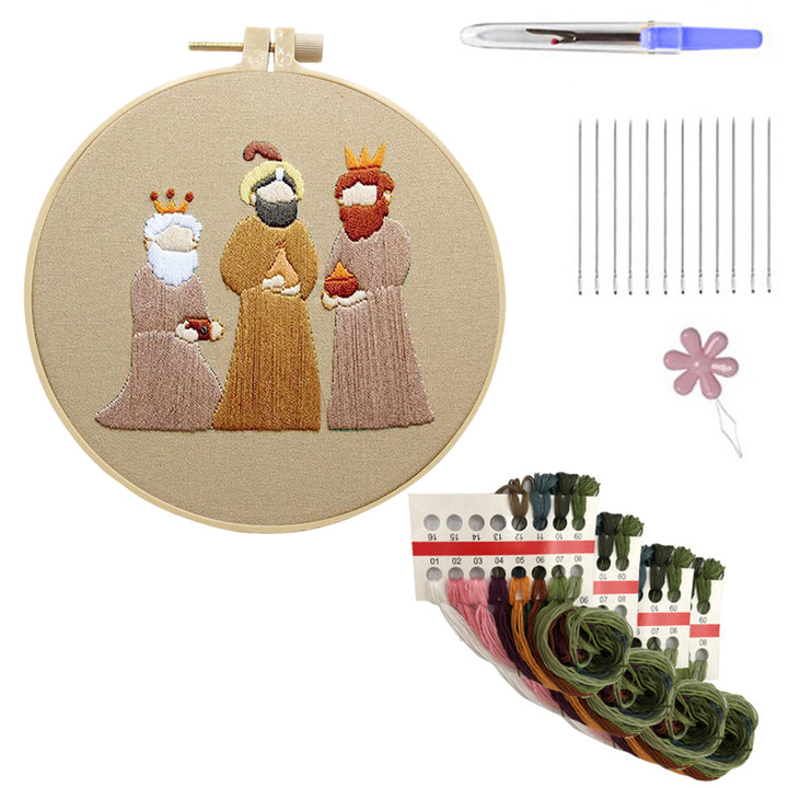 Christmas Embroidery Kit Nativity Scene Pattern Embroidery Set Beginner-Friendly DIY Embroidery Craft Kit Mother Image 3