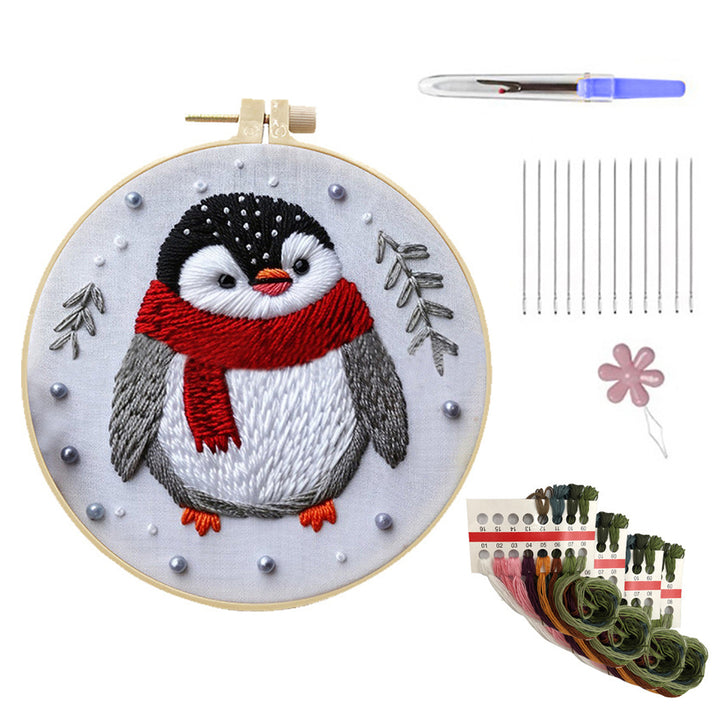 Christmas Embroidery Kit DIY Embroidery Set with Needles Thread Hoop Included Christmas Hand Embroidery Kit for Image 3