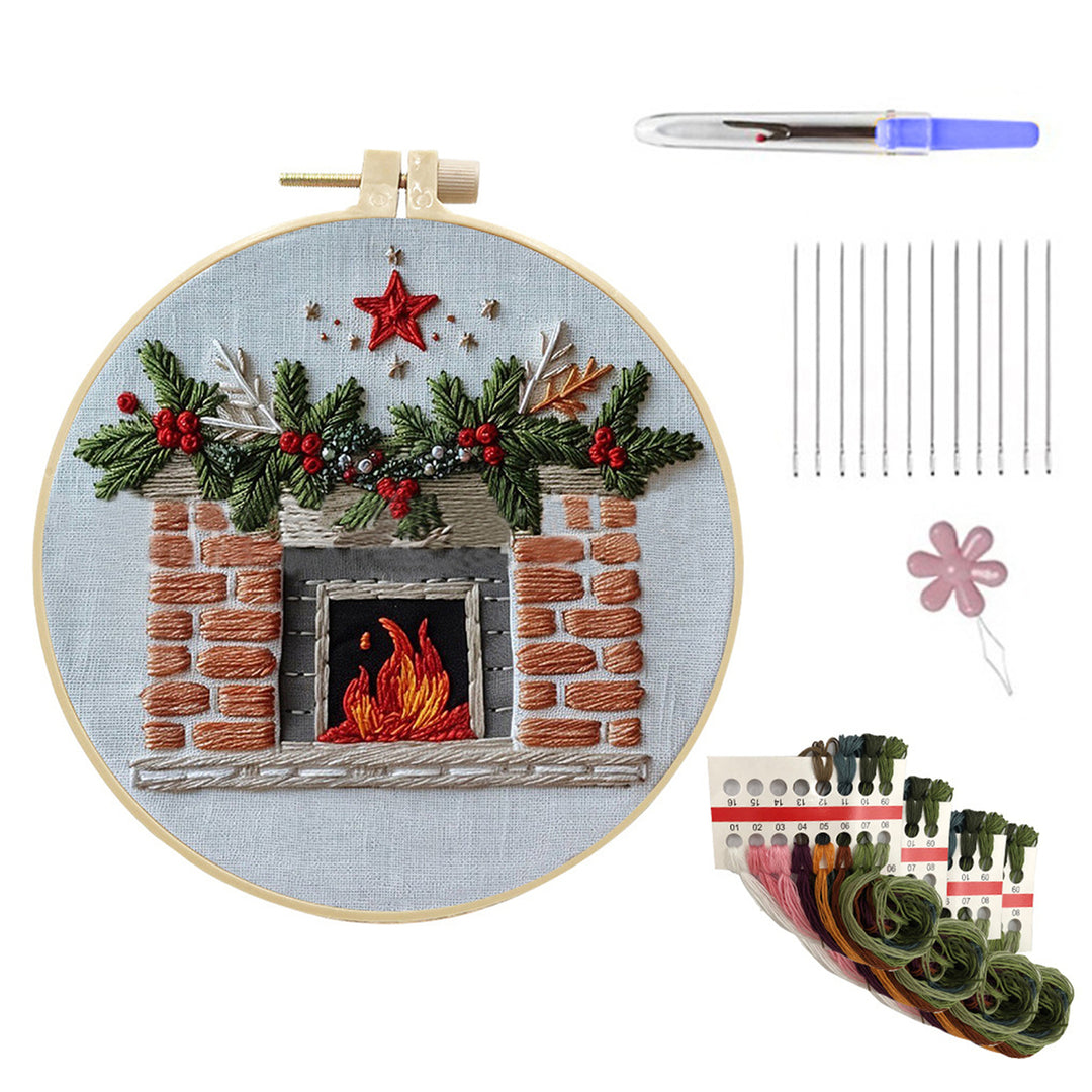 Christmas Embroidery Kit DIY Embroidery Set with Needles Thread Hoop Included Christmas Hand Embroidery Kit for Image 4