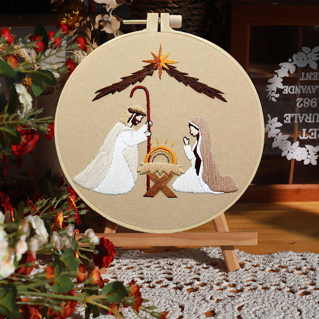 Christmas Embroidery Kit Nativity Scene Pattern Embroidery Set Beginner-Friendly DIY Embroidery Craft Kit Mother Image 8