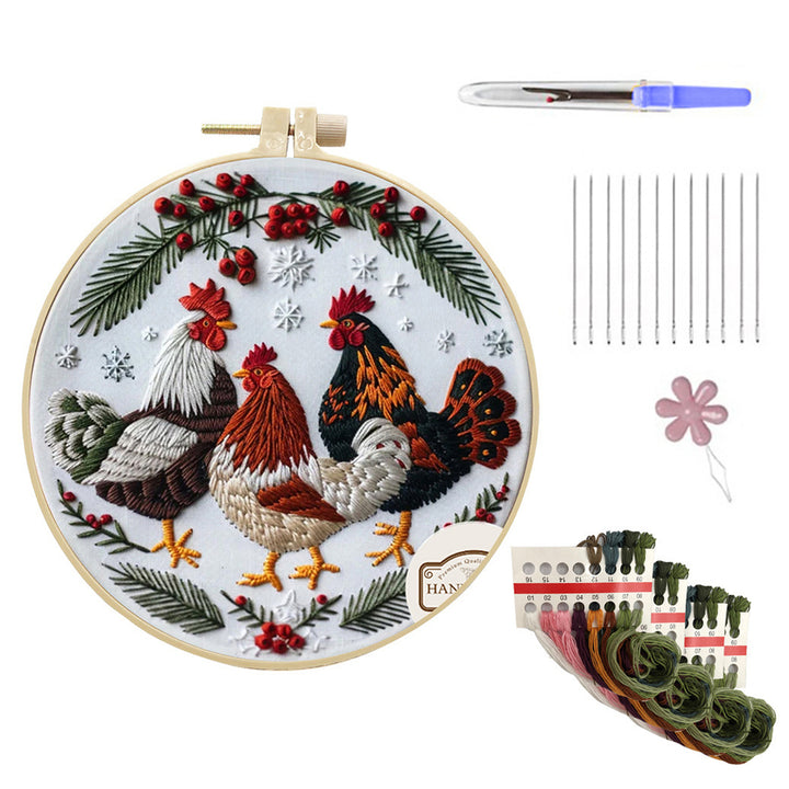 Christmas Embroidery Kit DIY Embroidery Set with Needles Thread Hoop Included Christmas Hand Embroidery Kit for Image 6