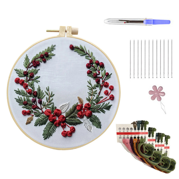 Christmas Embroidery Kit DIY Embroidery Set with Needles Thread Hoop Included Christmas Hand Embroidery Kit for Image 10