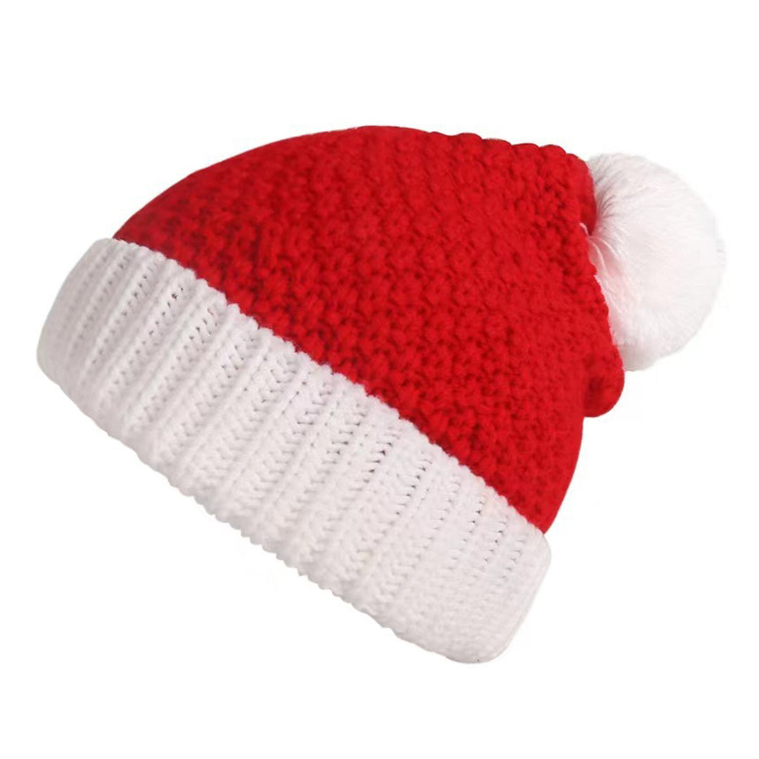 Santa Hat with Pompom Women Men Christmas Beanie Hat Peaked Cap Unisex Winter Christmas Hat for Festival Parties Photo Image 3