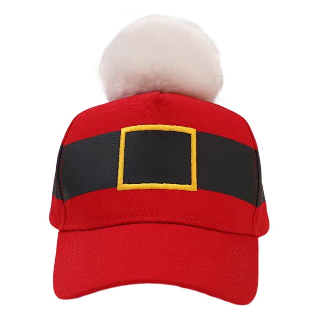 Santa Hat with Pompom Women Men Christmas Beanie Hat Peaked Cap Unisex Winter Christmas Hat for Festival Parties Photo Image 4