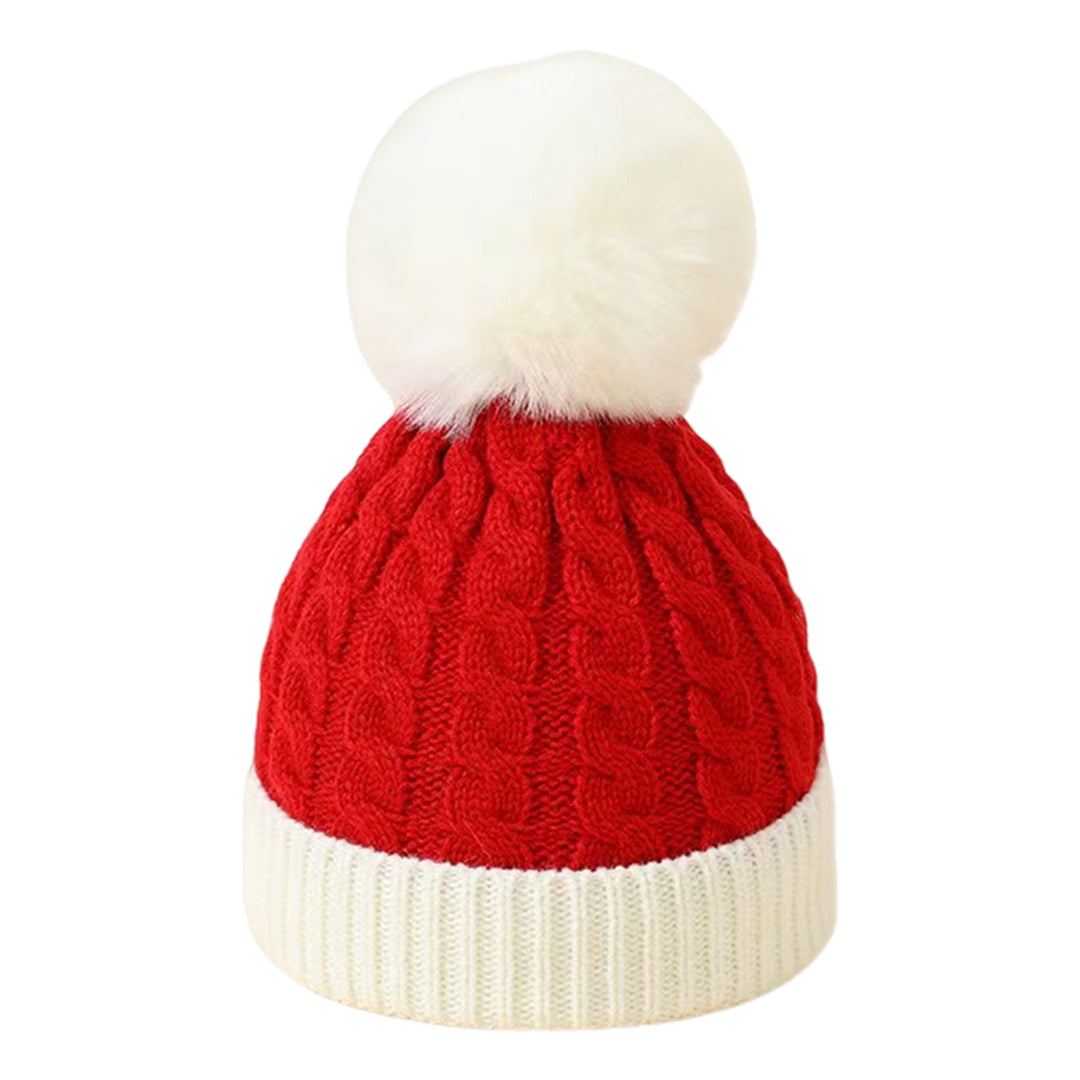 Santa Hat with Pompom Women Men Christmas Beanie Hat Peaked Cap Unisex Winter Christmas Hat for Festival Parties Photo Image 4