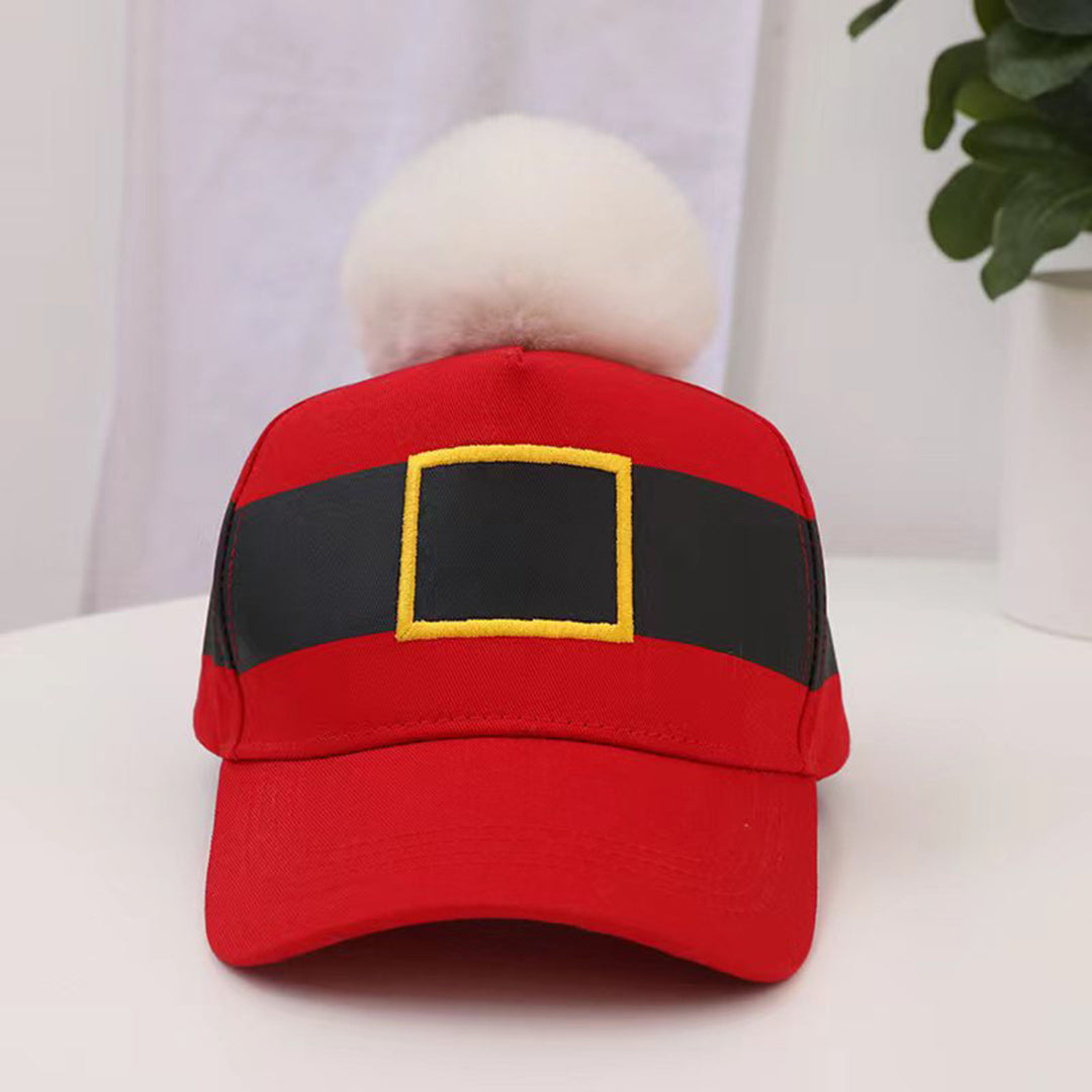 Santa Hat with Pompom Women Men Christmas Beanie Hat Peaked Cap Unisex Winter Christmas Hat for Festival Parties Photo Image 10