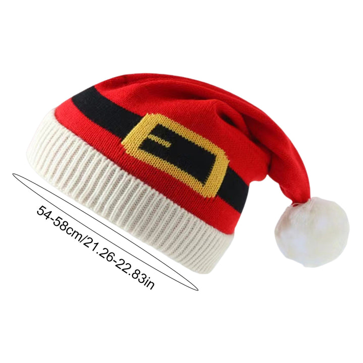 Santa Hat with Pompom Women Men Christmas Beanie Hat Peaked Cap Unisex Winter Christmas Hat for Festival Parties Photo Image 11