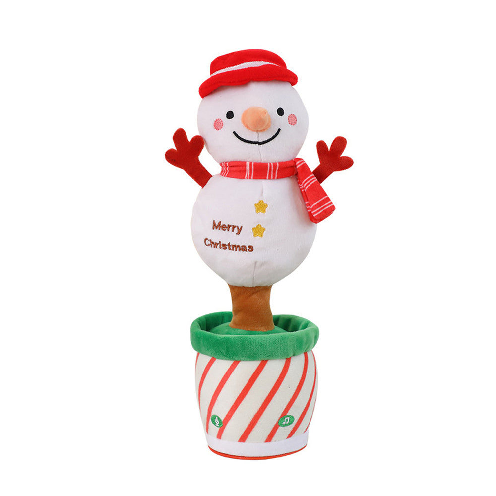 Electric Christmas Santa Claus Toy with Music Battery Operated Dancing Singing Recording Snowman Green Tree Desktop Image 2