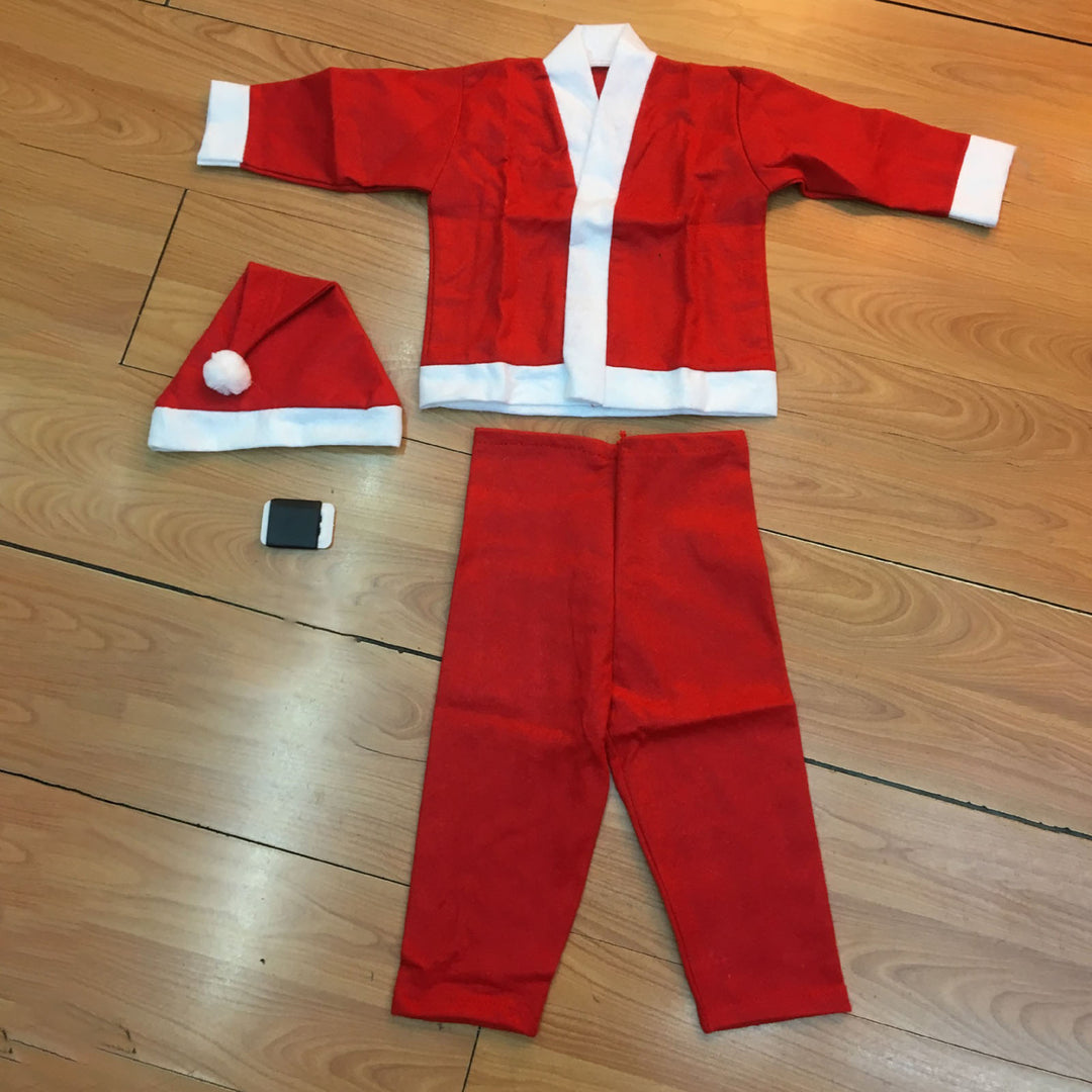 1 Set Christmas Santa Claus Costume Fine Workmanship Kids Top Hat Pants Belt Set for Christmas Festive Decor Image 6