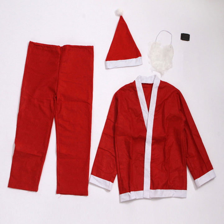 1 Set Christmas Santa Claus Costume Fine Workmanship Kids Top Hat Pants Belt Set for Christmas Festive Decor Image 7