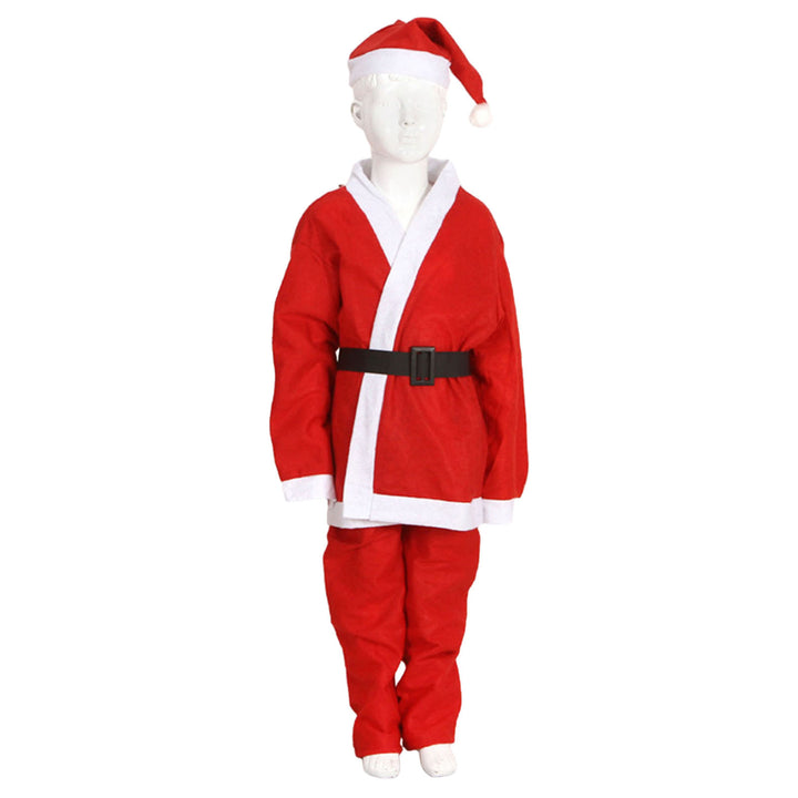 1 Set Christmas Santa Claus Costume Fine Workmanship Kids Top Hat Pants Belt Set for Christmas Festive Decor Image 10