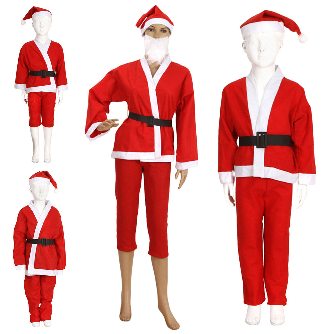 1 Set Christmas Santa Claus Costume Fine Workmanship Kids Top Hat Pants Belt Set for Christmas Festive Decor Image 11