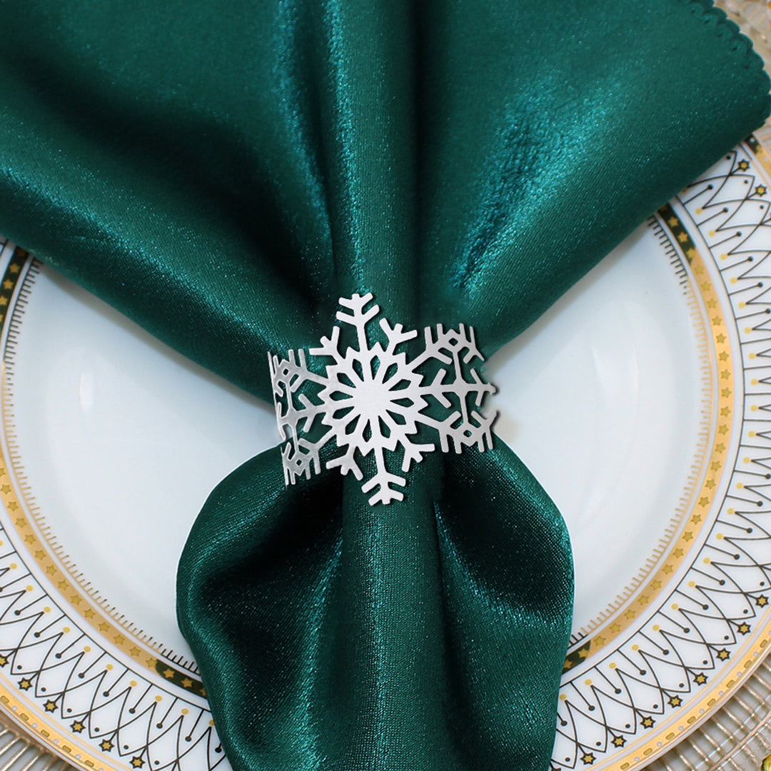 50Pcs Snowflake Paper Napkin Rings Lightweight Disposable Napkin Holders Serviette Rings Dining Table Decorations Image 8