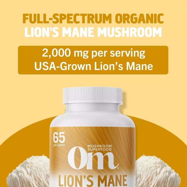 Om Mushroom Superfood Lions Mane Capsules 195 Count Image 4