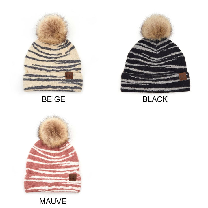 CC Beanie Animal Print Winter Hats Image 3