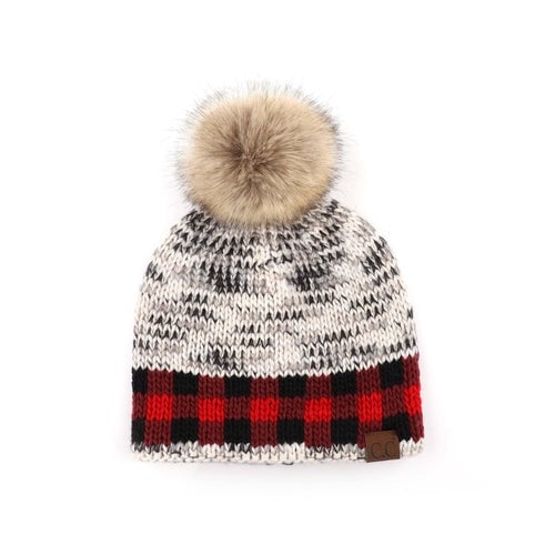 CC Fire Cozy Buffalo Plaid Beanie Image 4