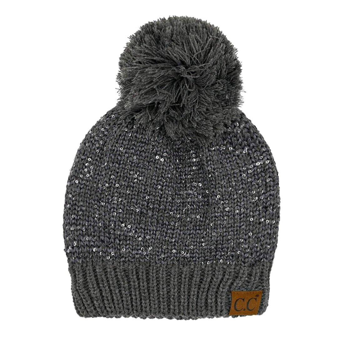 CC Sequin Pom Beanie Image 4