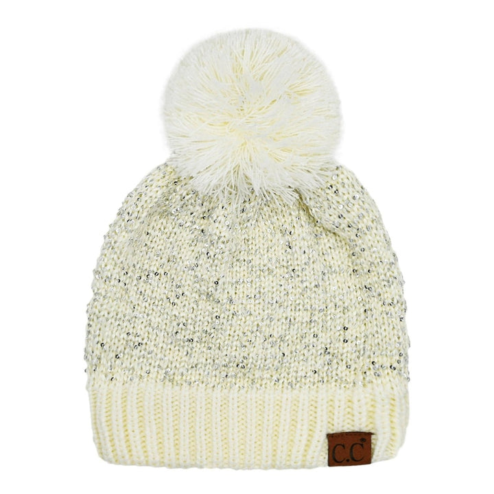 CC Sequin Pom Beanie Image 6