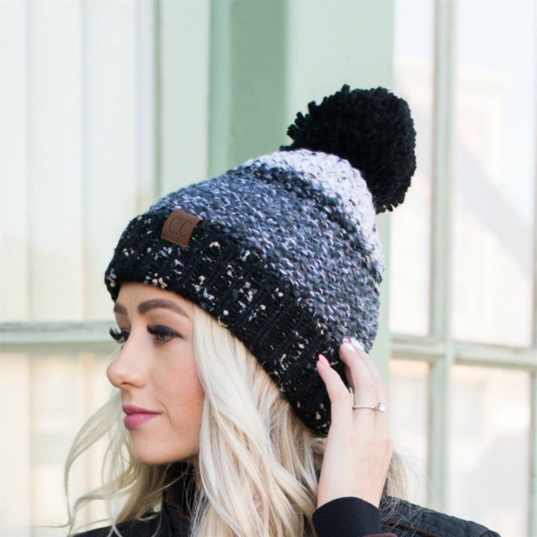 CC Yarn Pom Detailed Beanie Image 9