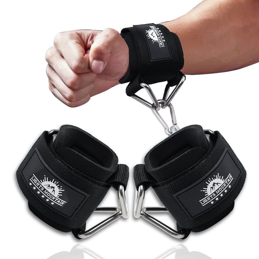 Adjustable Wrist Cuffs Neoprene Padded Straps for Cable Machines Resistant Band Strength Training Fitness Equipment Image 1