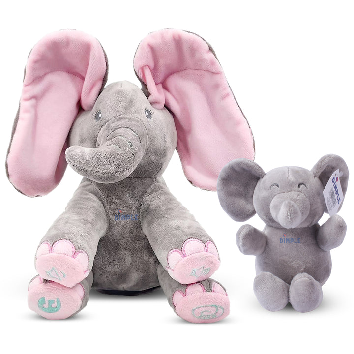 Stuffed Elephant Set- Kaia Interactive Musical Peek-A-Boo Elephant Stuffed Animal Toy and Soft Plush Baby Elephant Gift Image 1