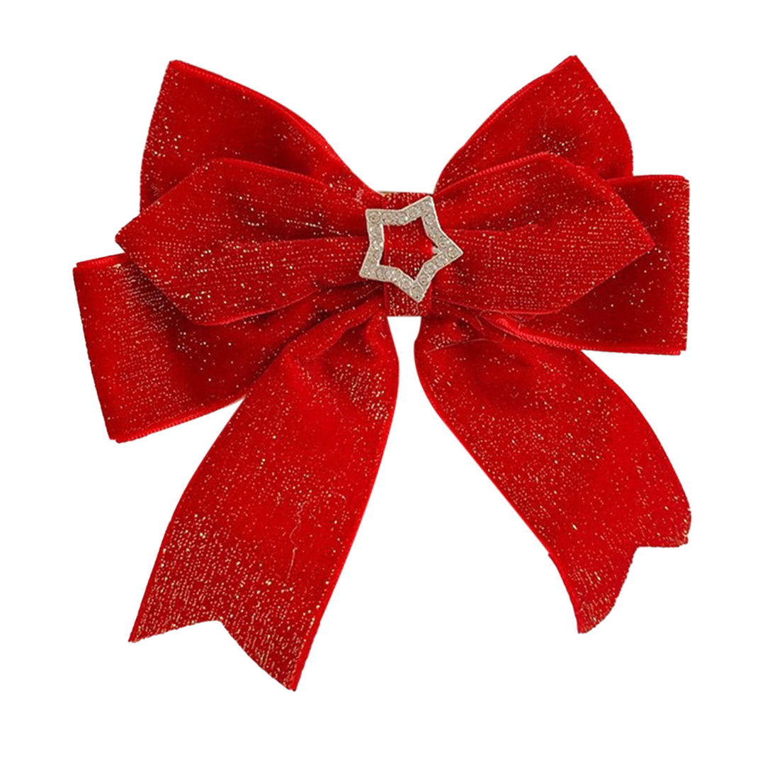 Women Hair Barrette Double-layeded Bow Butterfly Bell Star Decor Year Christmas Style Anti-slip Hair Decoration Clip Image 4