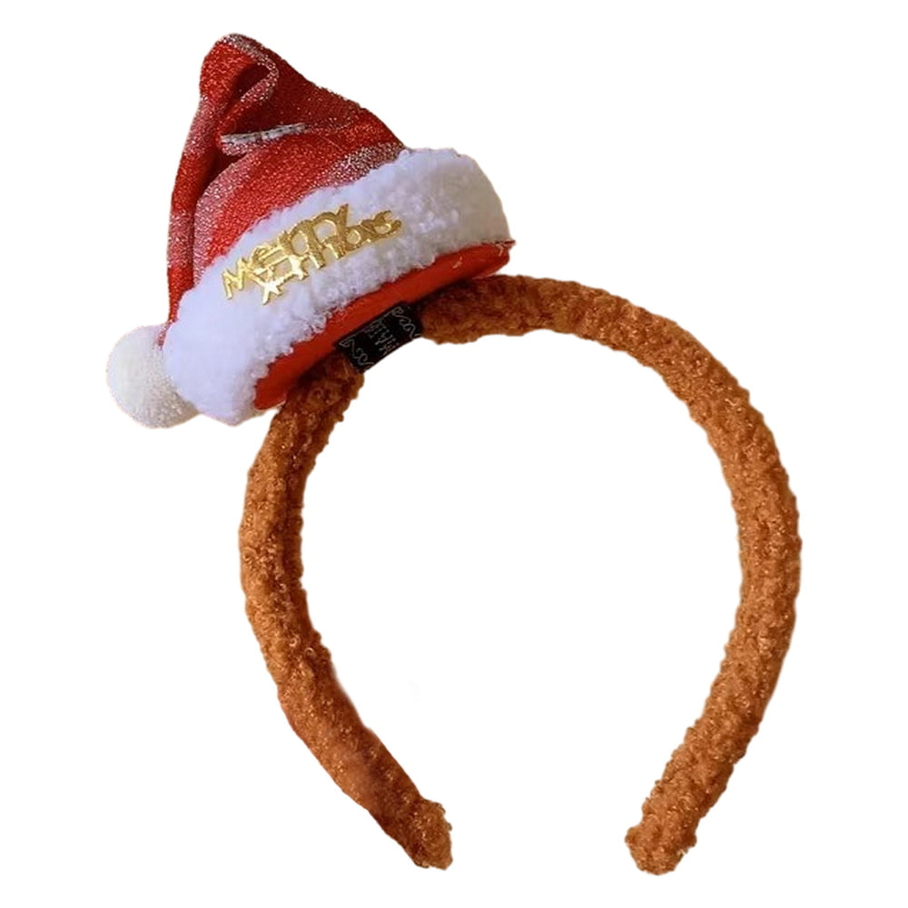 Christmas Headband Santa Claus Hat Hair Hoop Mini Bow Star Christmas Hat Hairpin Headpieces for Women Girls Christmas Image 2