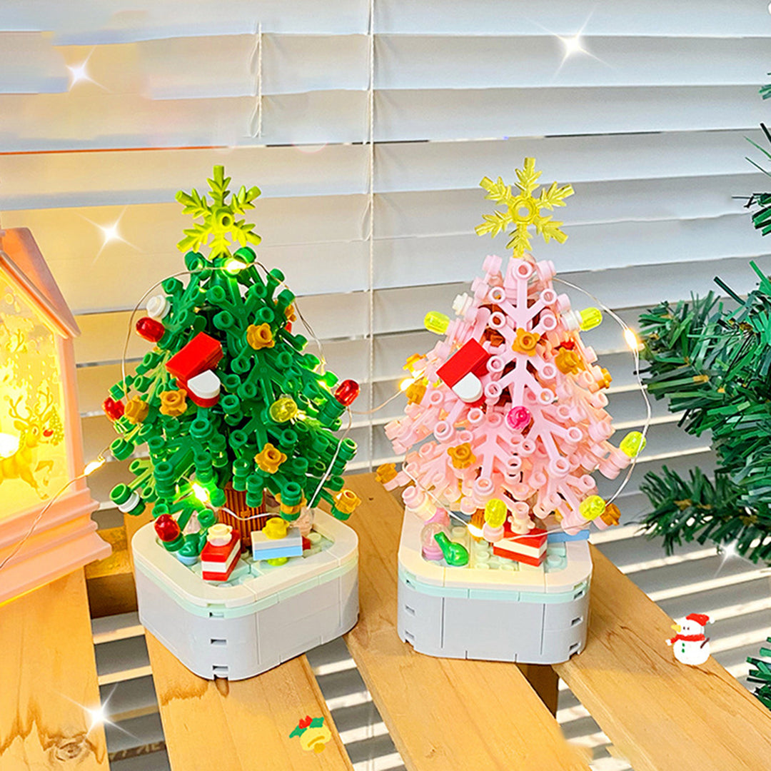 Building Blocks Set Christmas Tree Model Plastic Blocks DIY Assembly Toy Construction Toy Birthday Christmas Gift for Image 1