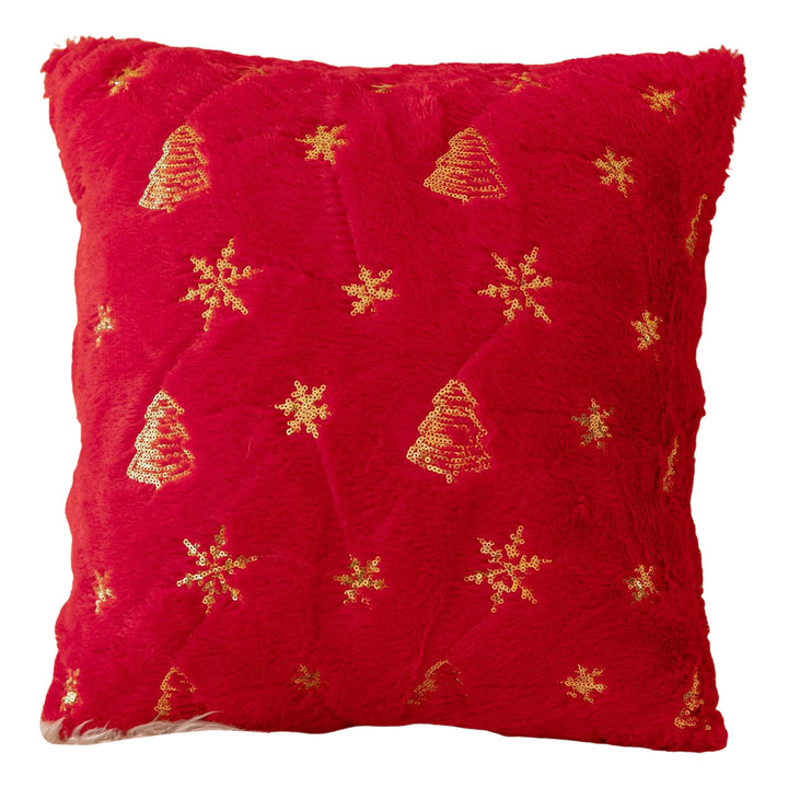 Throw Pillowcase Snowflake Christmas Tree Pattern Hidden Zipper Pillow Cover Bedroom Living Room Sofa Year Party Decor Image 3