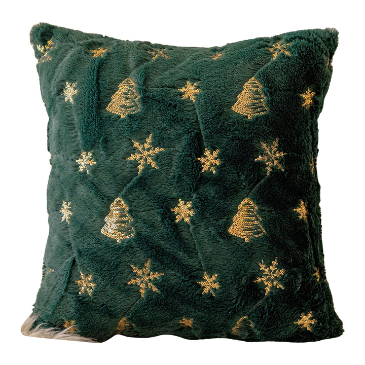 Throw Pillowcase Snowflake Christmas Tree Pattern Hidden Zipper Pillow Cover Bedroom Living Room Sofa Year Party Decor Image 4