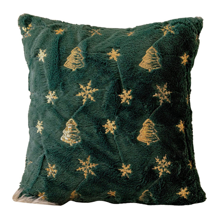 Throw Pillowcase Snowflake Christmas Tree Pattern Hidden Zipper Pillow Cover Bedroom Living Room Sofa Year Party Decor Image 1