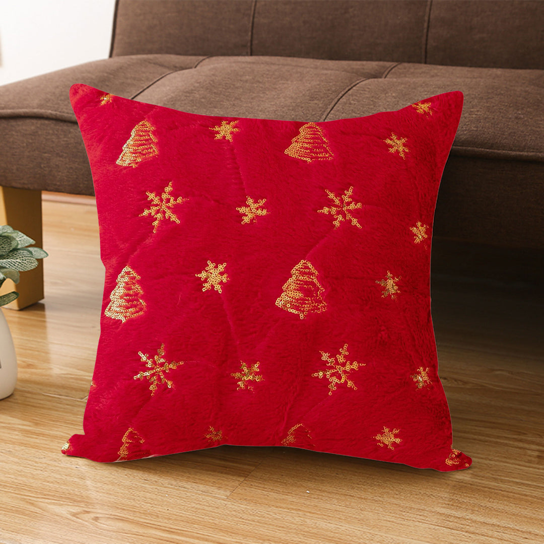 Throw Pillowcase Snowflake Christmas Tree Pattern Hidden Zipper Pillow Cover Bedroom Living Room Sofa Year Party Decor Image 8