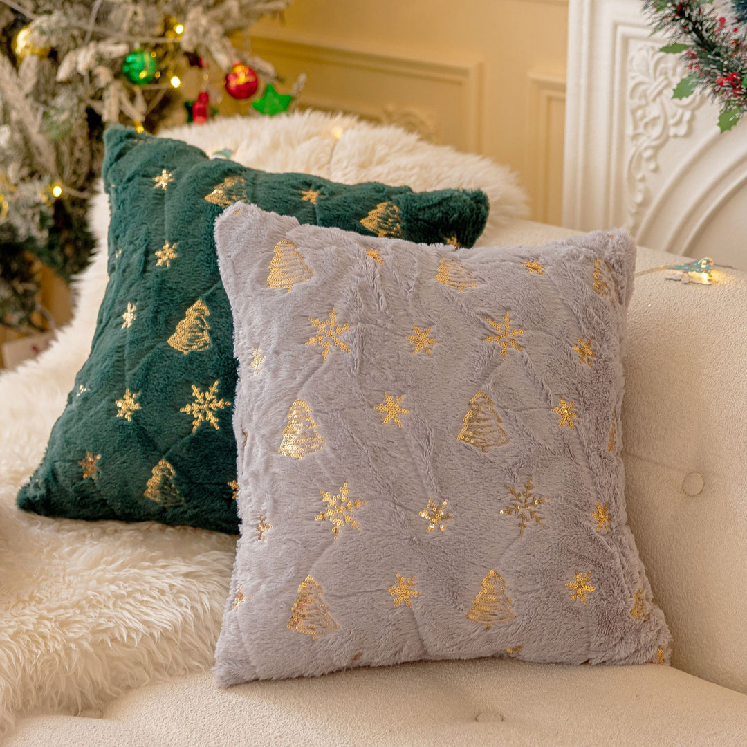 Throw Pillowcase Snowflake Christmas Tree Pattern Hidden Zipper Pillow Cover Bedroom Living Room Sofa Year Party Decor Image 10