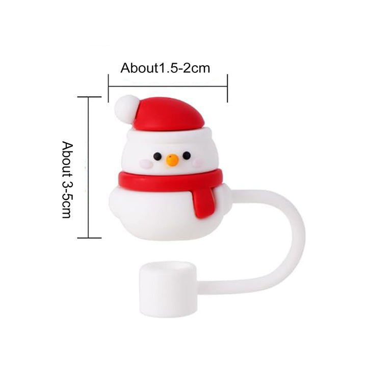 Christmas Straw Hat Lid for Cup 10mm Straw Toppers Cap Dust-Proof Straw Tips Lids for Christmas Gifts Festive Holiday Image 11