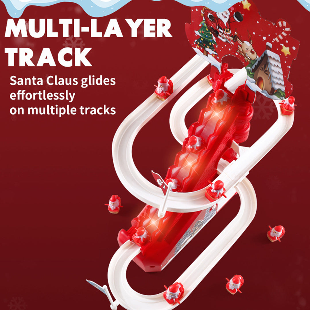 Electric Santa Climbing Track Toy with Light Music Remote Control Automatic Stair Climbing Roller Coaster Sliding Toy Image 6