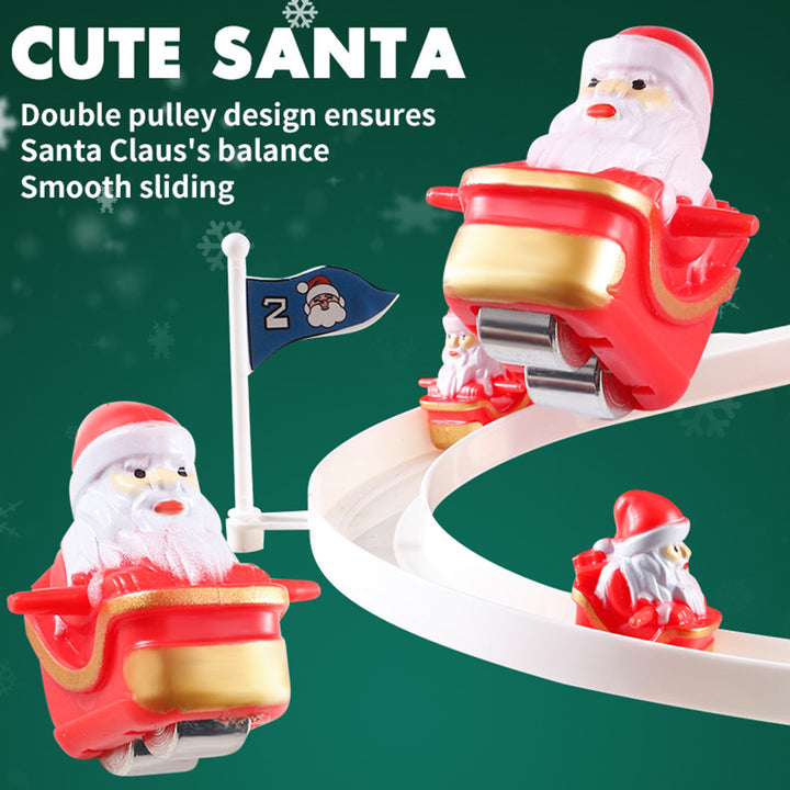 Electric Santa Climbing Track Toy with Light Music Remote Control Automatic Stair Climbing Roller Coaster Sliding Toy Image 7