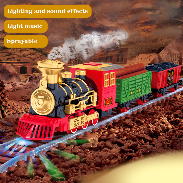 220/251Pcs/Set Electric Track Train Toy with Light Sound Educational Spraying Classical Train Toy Boys Girls Gift Image 1