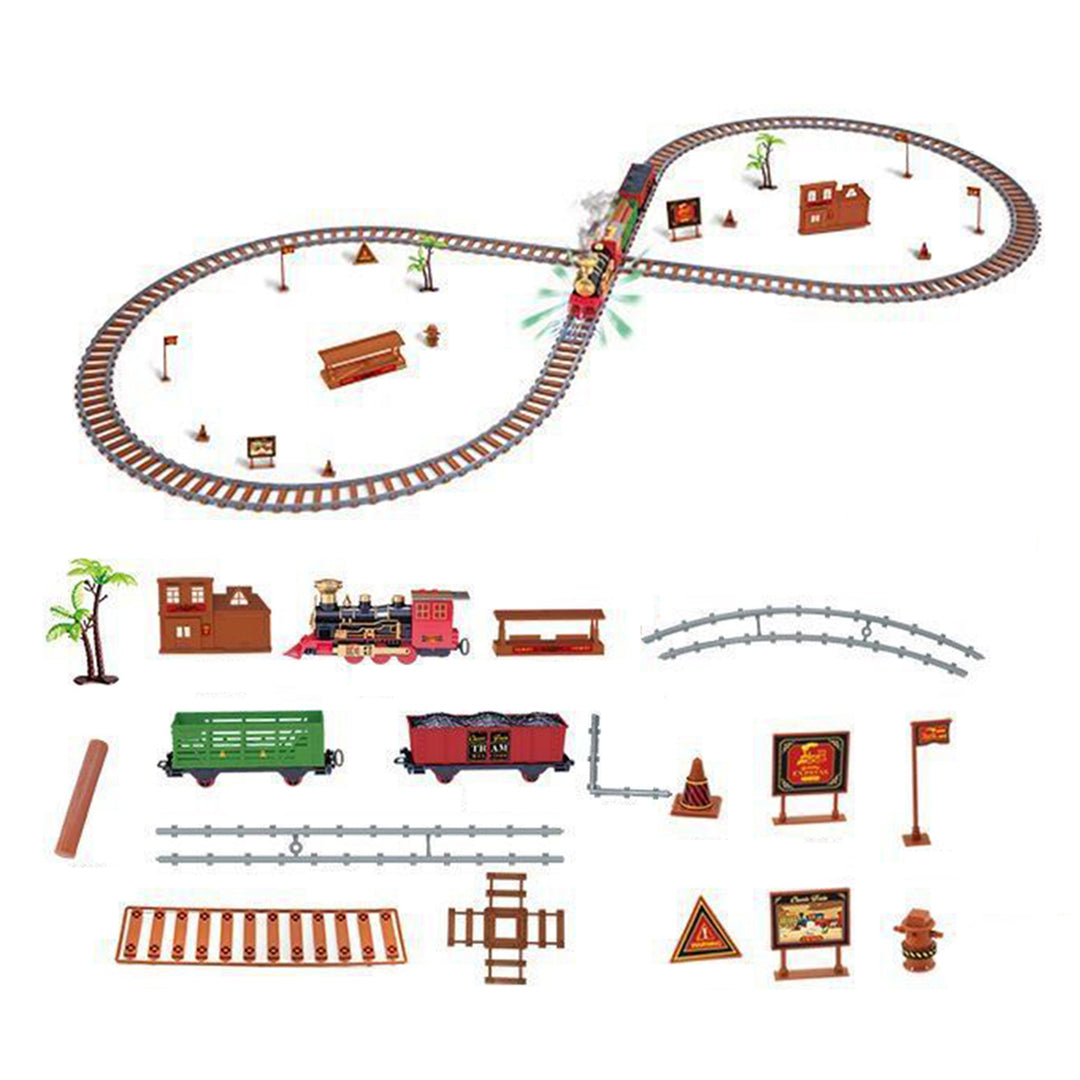 220/251Pcs/Set Electric Track Train Toy with Light Sound Educational Spraying Classical Train Toy Boys Girls Gift Image 3