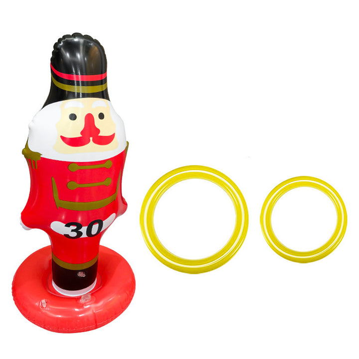 Christmas Inflatable Ring Toss Game Santa Nutcracker Toy Set Interactive Parent-Child Game Party Decorations Outdoor Image 4