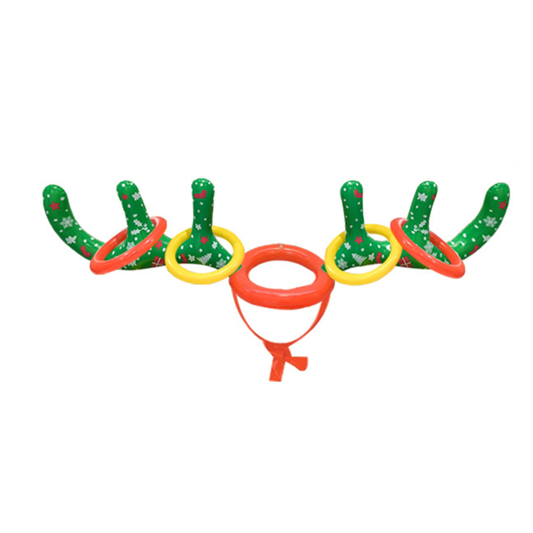 Christmas Inflatable Ring Toss Game Santa Nutcracker Toy Set Interactive Parent-Child Game Party Decorations Outdoor Image 4