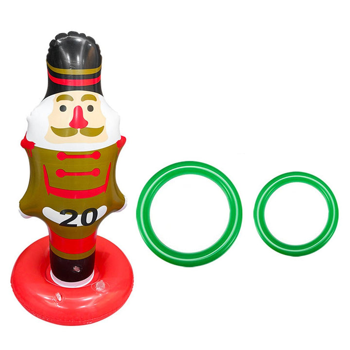 Christmas Inflatable Ring Toss Game Santa Nutcracker Toy Set Interactive Parent-Child Game Party Decorations Outdoor Image 7