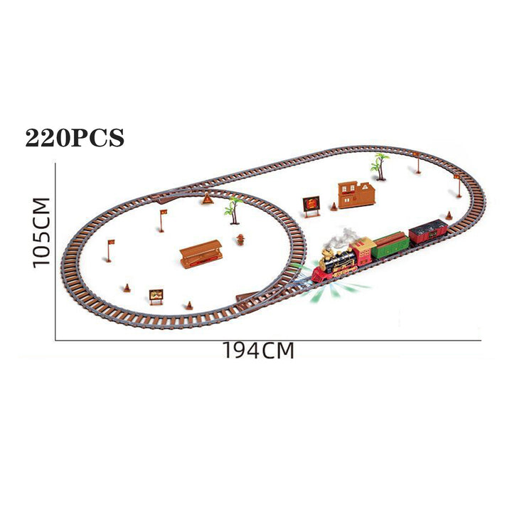 220/251Pcs/Set Electric Track Train Toy with Light Sound Educational Spraying Classical Train Toy Boys Girls Gift Image 7