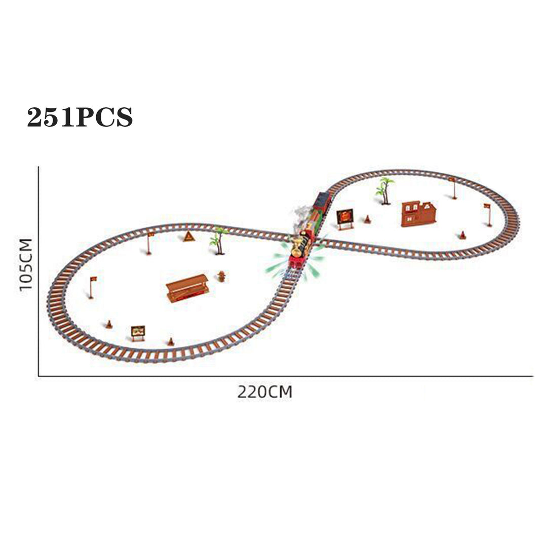 220/251Pcs/Set Electric Track Train Toy with Light Sound Educational Spraying Classical Train Toy Boys Girls Gift Image 8